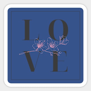 Pink Floral Valentine_s Day Occasion Sticker